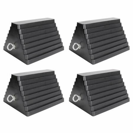 LASTPLAY Rubber Wheel Chock, 4PK 10 x 8 x 6 in. LA3087910